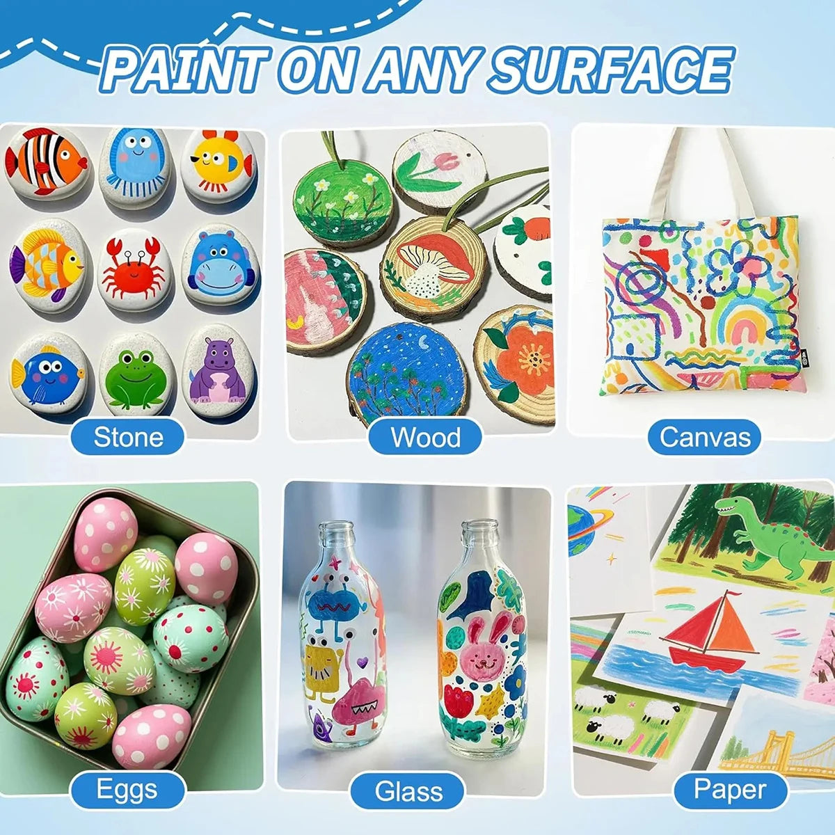 72-Color Acrylic Paint Pen Set with Brush Tips