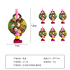 A set of pink and green animal-themed party decor featuring a bear and a girl, packaged for celebration.