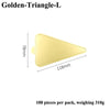 A single Golden-Triangle-L shaped dessert cake board in a pale yellow color, shown from the side.