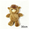 A fluffy brown West Highland Calf plush toy with light tan features.