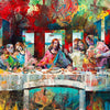 A painting depicting The Last Supper scene with figures gathered around a table.