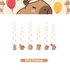 A set of six hanging decorations featuring cute capybara characters for a birthday party.