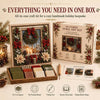 A box set of 3D fabric poke art kits featuring a winter forest scene and snowman, including materials and instructions.