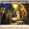 Starry Night Nativity Scene Backdrop for Christmas Celebrations