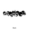 A row of black skull and skeleton designs.