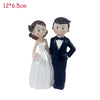 Resin Bride and Groom Cake Topper Figurine Set