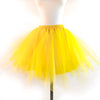 Yellow tulle tutu skirt displayed on a mannequin.