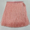 Pink beaded tassel fringe trim used for curtains and DIY projects
