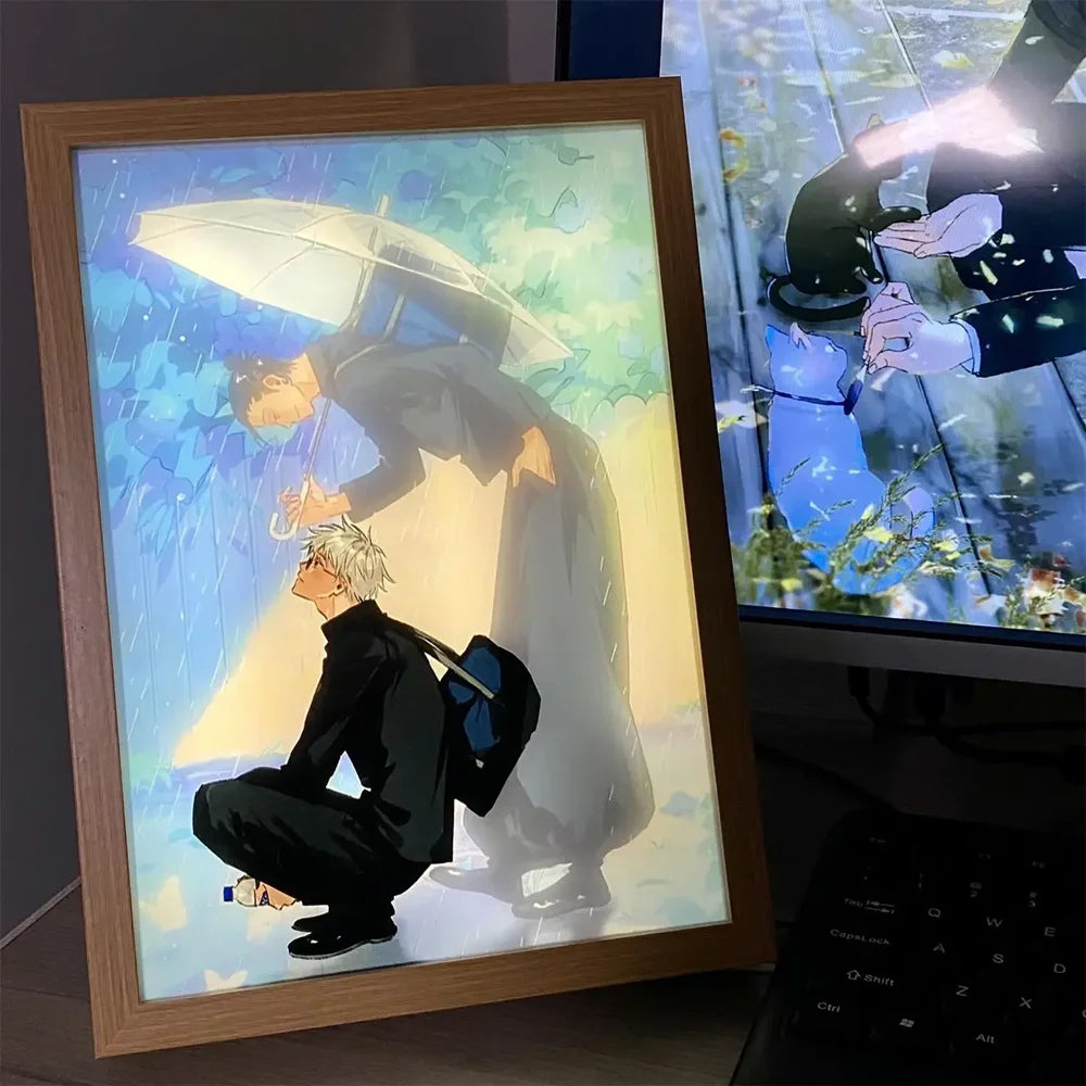 Anime Satoru Gojo LED Lighted Photo Frame with Three Color Modes