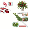 Artificial Pine Branches with Red Berries (Set of 30)