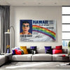 Führerscheinbanner für Hawaii mit der Nummer 01-47-87441 an einer Wand.