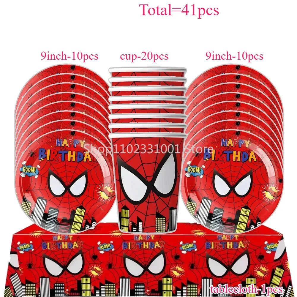 Superhero Birthday Party Tableware and Decoration Kit
