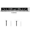 Black metal medal display rack with text I CAN and I WILL