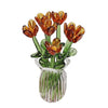 Hand-Blown Glass Flower Bouquet with Vase