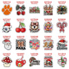 A collection of silver glitter Christmas acrylic charms for DIY hair bows featuring various holiday and seasonal designs.