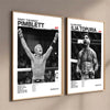 Arte en lienzo enmarcado con una foto en blanco y negro de Paddy Pimblett en un ambiente de UFC