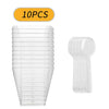 Clear Plastic Mini Dessert Cups with Spoons – Square Parfait & Appetizer Bowls for Parties