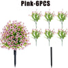 Six pink artificial flowering branches on black stems for outdoor and indoor decoration