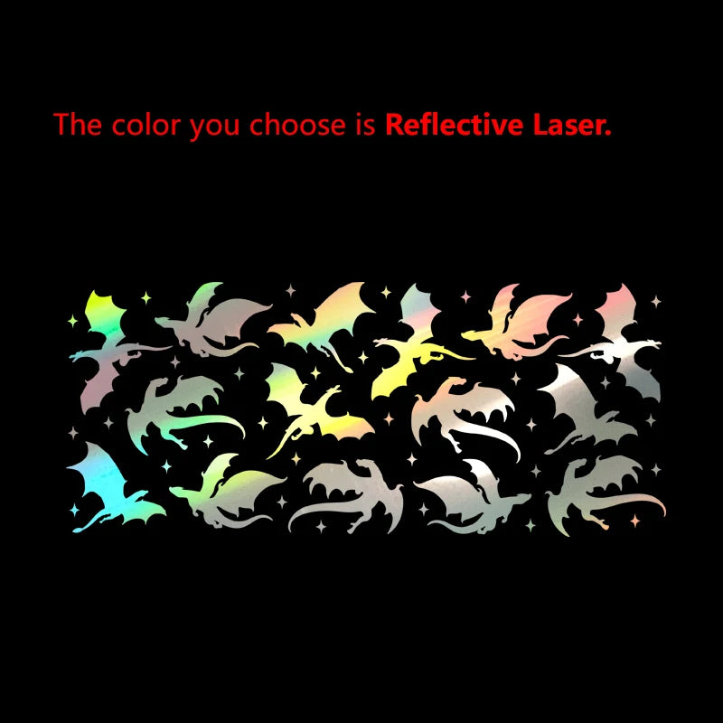 A collection of colorful bat silhouettes with iridescent and metallic finishes.