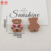 Two small brown teddy bear resin cabochons are displayed next to text that reads I'm Walkin on Sunshine