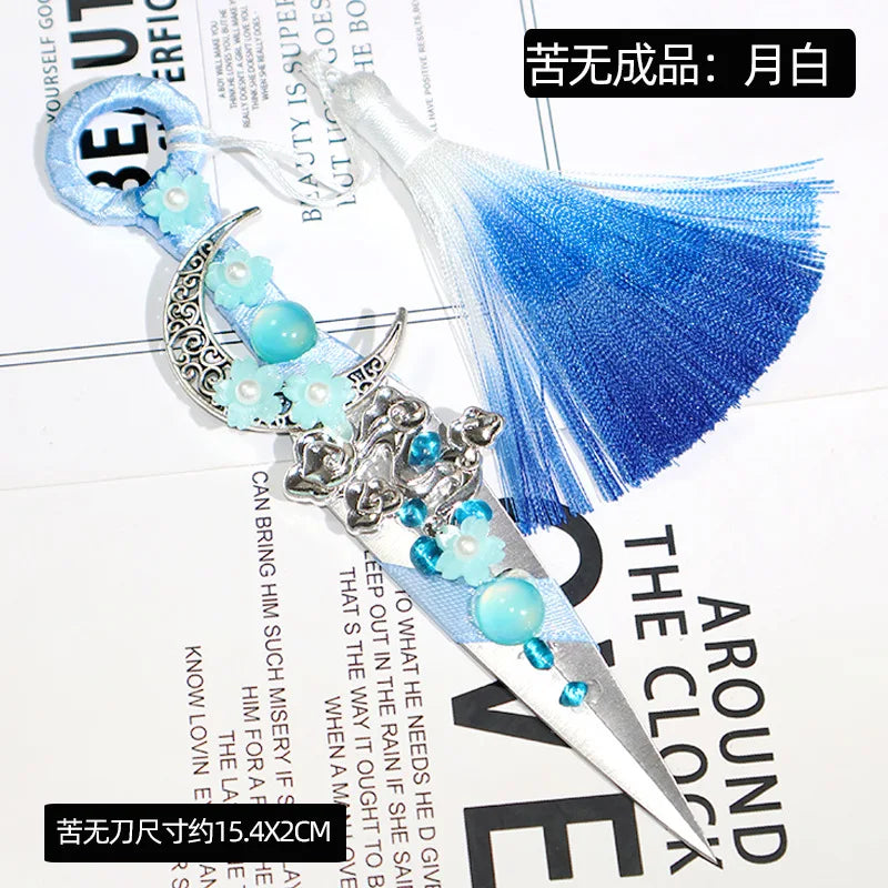 Gothic Kunai Dagger Ornament – Handcrafted Hanfu Accessory & Desk Display