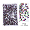 Bag of P68 Rose gold AB glass rhinestones mixed sizes