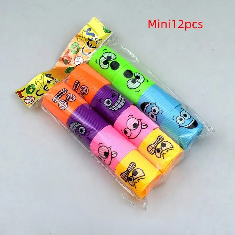 Mini 12 pieces of colorful spring toys or party favors packaged in a clear plastic bag