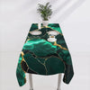 Mantel rectangular de mármol verde esmeralda con vetas doradas para decoración navideña