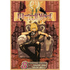 A vintage anime canvas wall art featuring a character in a dark outfit sitting on a couch with a Death Note logo and text.