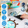 A set of large magnetic cruise door decorations featuring a white ship design and various quality claims like waterproof, dur
