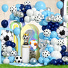 Football-Themed Balloon Garland Kit — 116-Piece Blue & White Party Decor