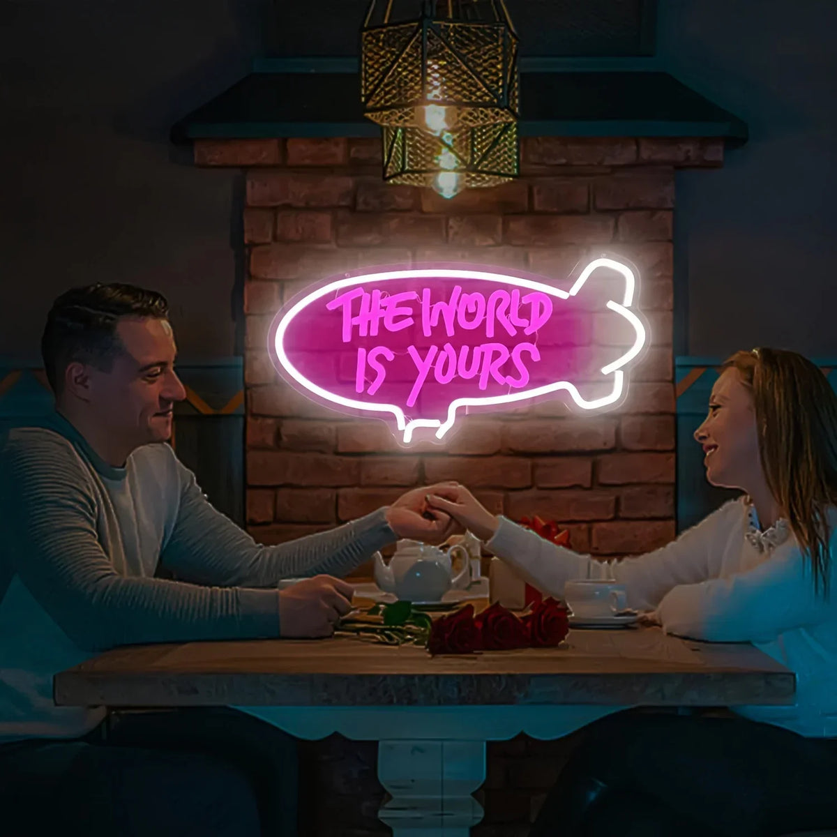 Dimmable LED Neon Sign – The World Is Yours