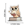 A cute owl character with large glasses reading a book, presented as a decal set.
