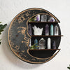 3-Tier Round Wooden Wall Shelf with Crystal Display