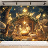 Starry Night Nativity Scene Backdrop for Christmas Celebrations