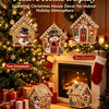 Festive home display featuring gingerbread house diamond painting ornaments and holiday decor