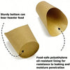 Disposable kraft paper serving cups showing a sturdy bottom and food-safe lining for resistance to leaking and moisture penet