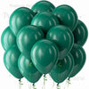 A bunch of sage green latex balloons clustered together.