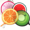 A set of foldable hand fans featuring round fruit designs including watermelon, orange, and kiwi.