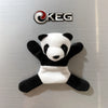 A fridge magnet featuring a cute panda design with black and white fur.