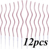 Twelve spiral birthday cake candles with star toppers