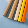 Rolls of self-adhesive PU leather furniture repair patches in various colors including beige, yellow, and orange.