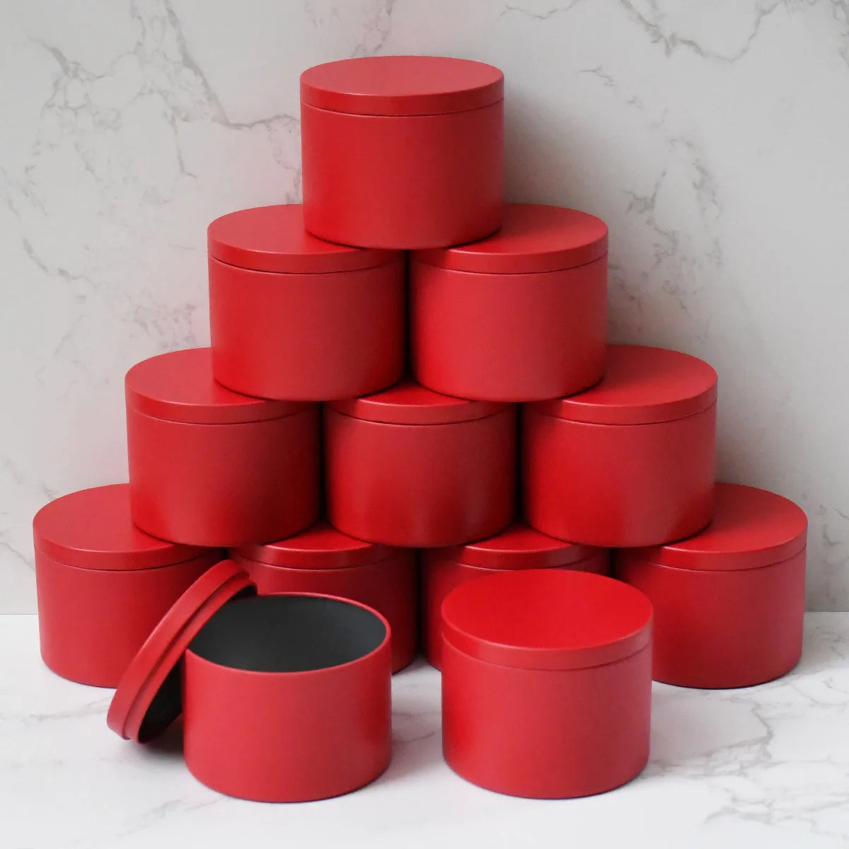 Metal Candle Tins with Lids Set