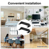 Various wall mount display holders are shown in suspended bedroom, study room, and lobby contexts.