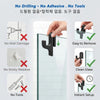 Black 3D shower door towel hook designed for easy installation without drilling or adhesive.