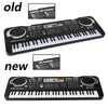 Comparison of an old and new MQ-6106 electronic piano keyboard with microphone.
