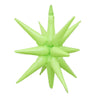 A cluster of bright lime green star burst foil balloons for party decor