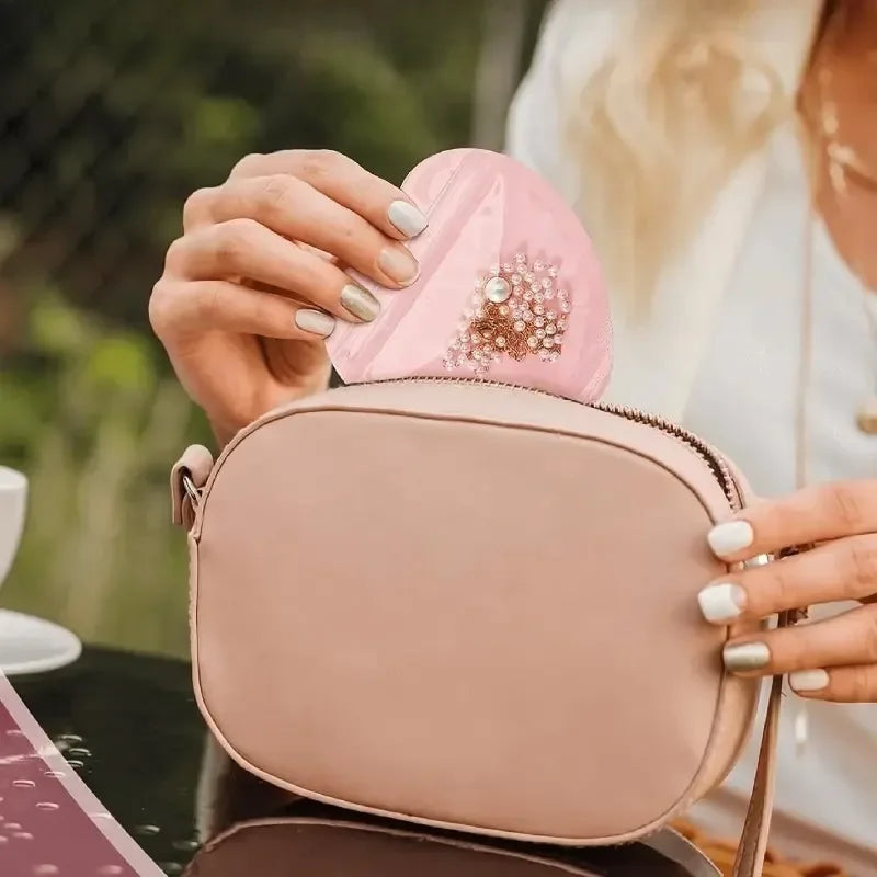 Heart-Shaped PVC Jewelry Storage Pouch