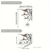 A comparison showing the finished size and received size of a Halloween spider web window decal.