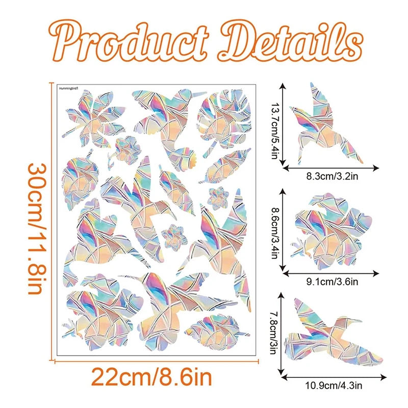 Colorful window stickers featuring cat and butterfly designs for a suncatcher